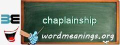 WordMeaning blackboard for chaplainship